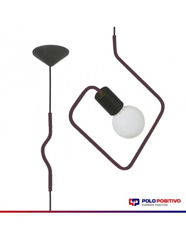 COLGANTE DOBLADO CUADRADO VIOLETA E27