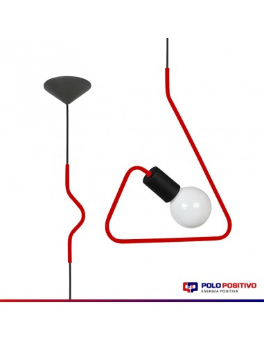 COLGANTE DOBLADO TRIANGULO ROJO E27