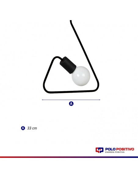 COLGANTE DOBLADO TRIANGULO ROJO E27