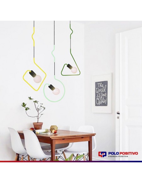 COLGANTE DOBLADO REDONDO ROSA E27