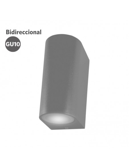 APLIQUE BIDIRECCIONAL CURVO 2 LUCES GU10 GRIS