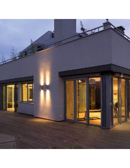 APLIQUE BIDIRECCIONAL RECTO 2 LUCES GU10 GRIS