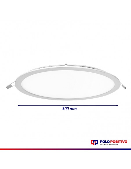 PANEL DE EMBUTIR LED REDONDO BLANCO 24W CALIDO 3000K 30CM